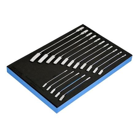 Williams 16 pc Metric Ratcheting Combination Wrench Set in 1/3 Foam Drawer Inset 8-25 mm JHWFMWS-16RC